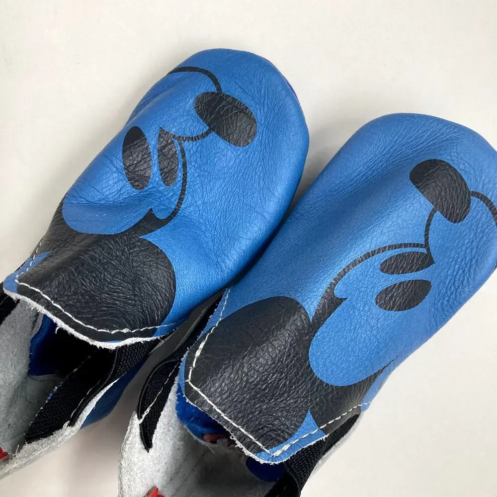 Disney x Freshly Picked Mickey Mouse Chelsea Boot Soft Sole Baby Shoe - Blue - 6